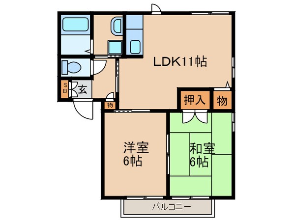 スリーパブリックB棟の物件間取画像